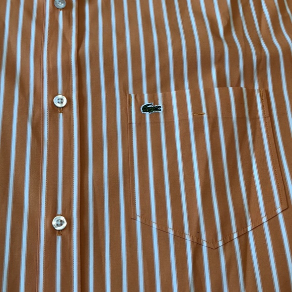 Men’s Lacoste Regular Fit 44 Button Up Orange - Picture 3 of 6
